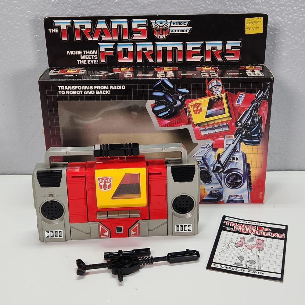 1985 Vintage Blaster G1 Transformers Complete w/ Box, Gun Boombox Figure Autobot